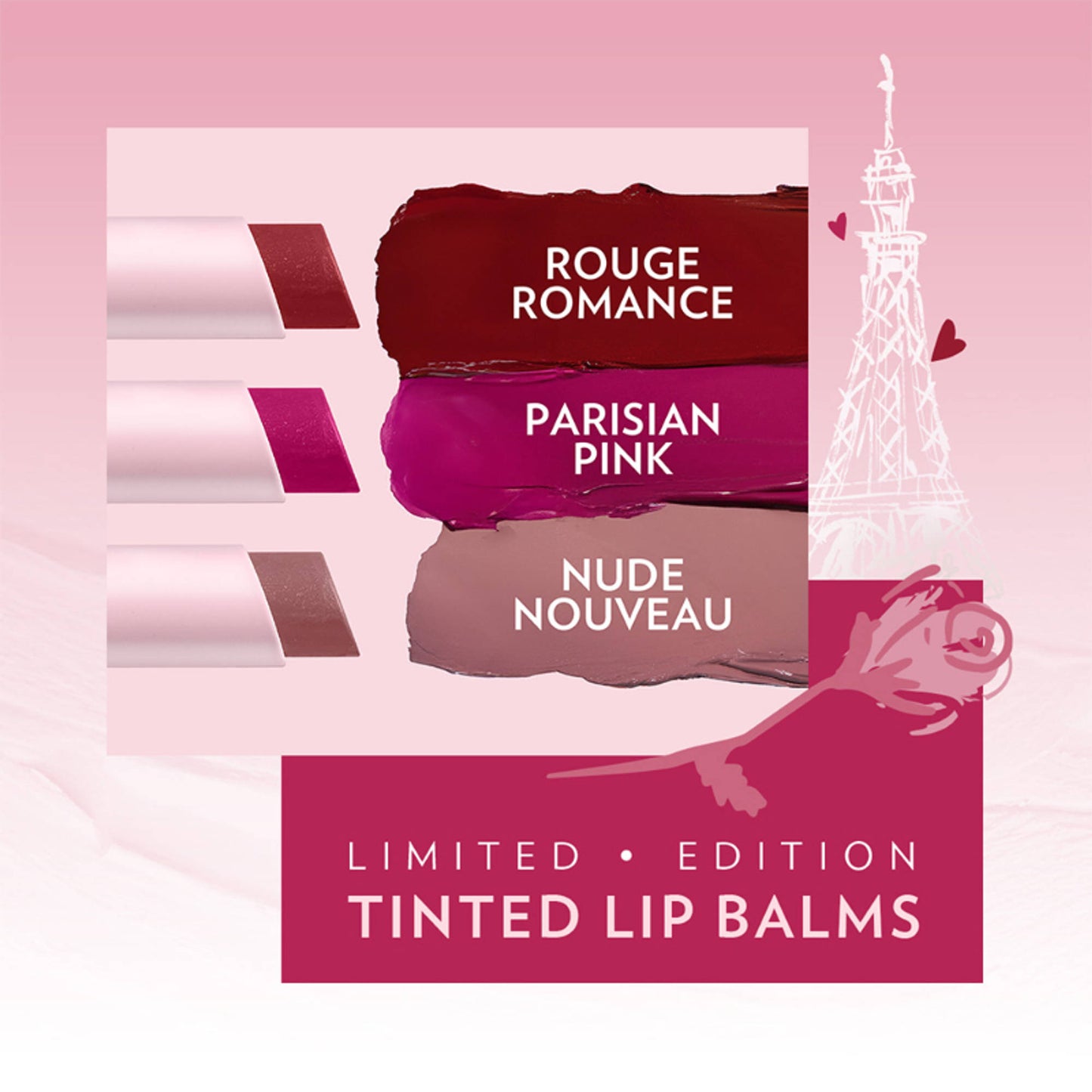Vaseline Parisian Pink Emily In Paris Limited Edition Pink Tinted Lip Balm Stick - Pack Of 2