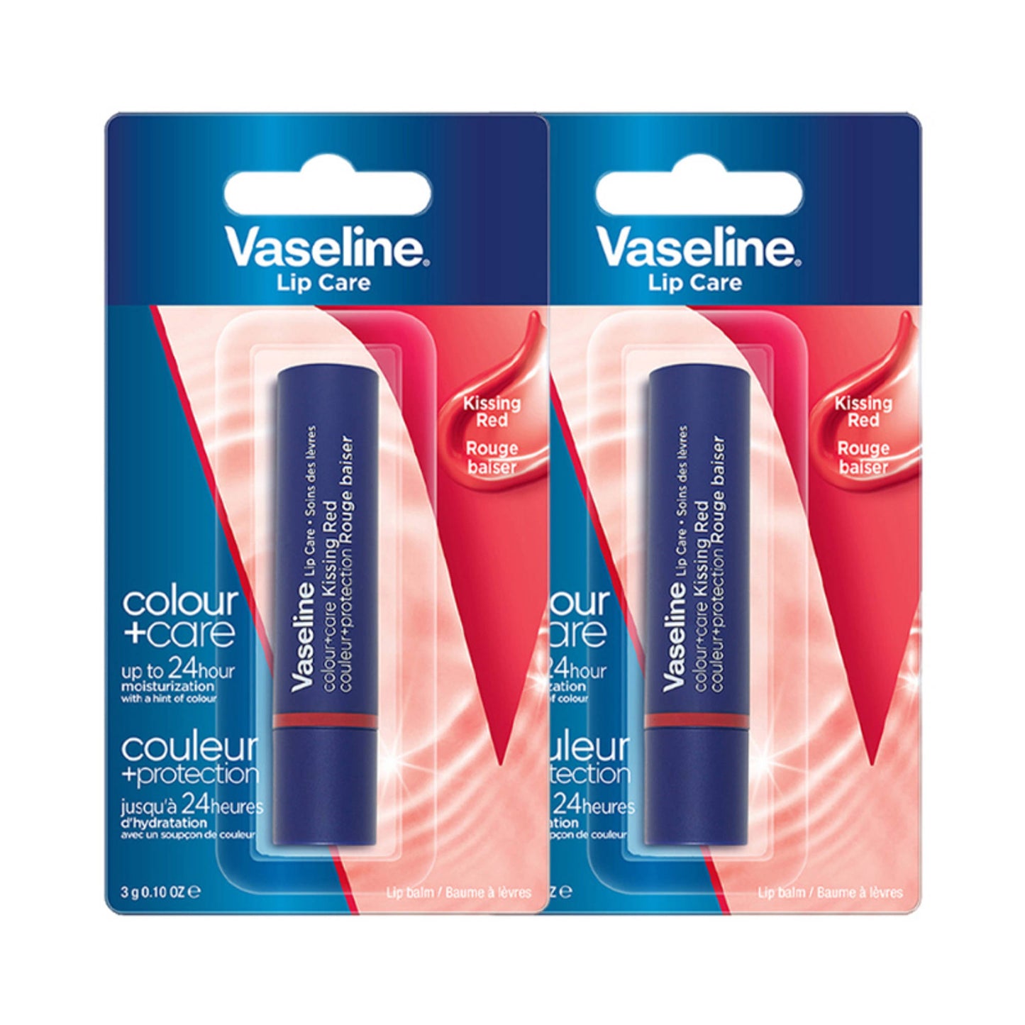 Vaseline Colour+Care Kissing Red Tinted Lip Balm Stick - Pack Of 2