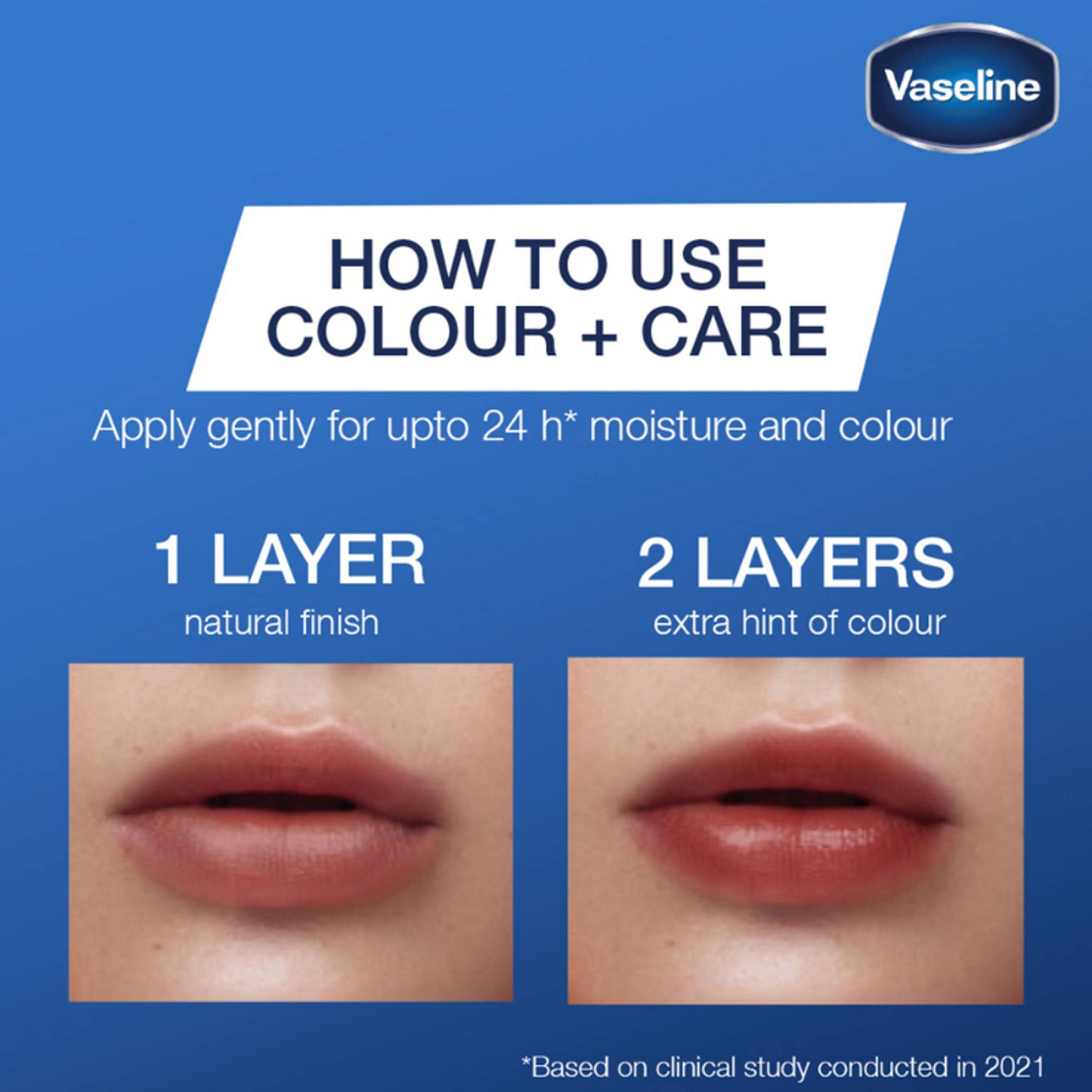 Vaseline Colour+Care Kissing Red Tinted Lip Balm Stick - Pack Of 2