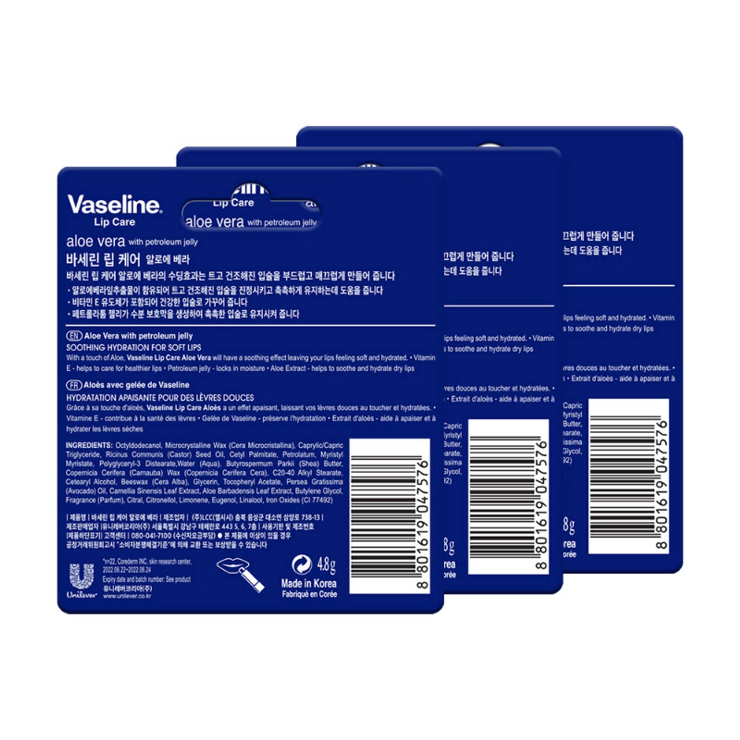 Vaseline Lip Care Cocoa Butter Lip Balm Stick - Pack Of 3
