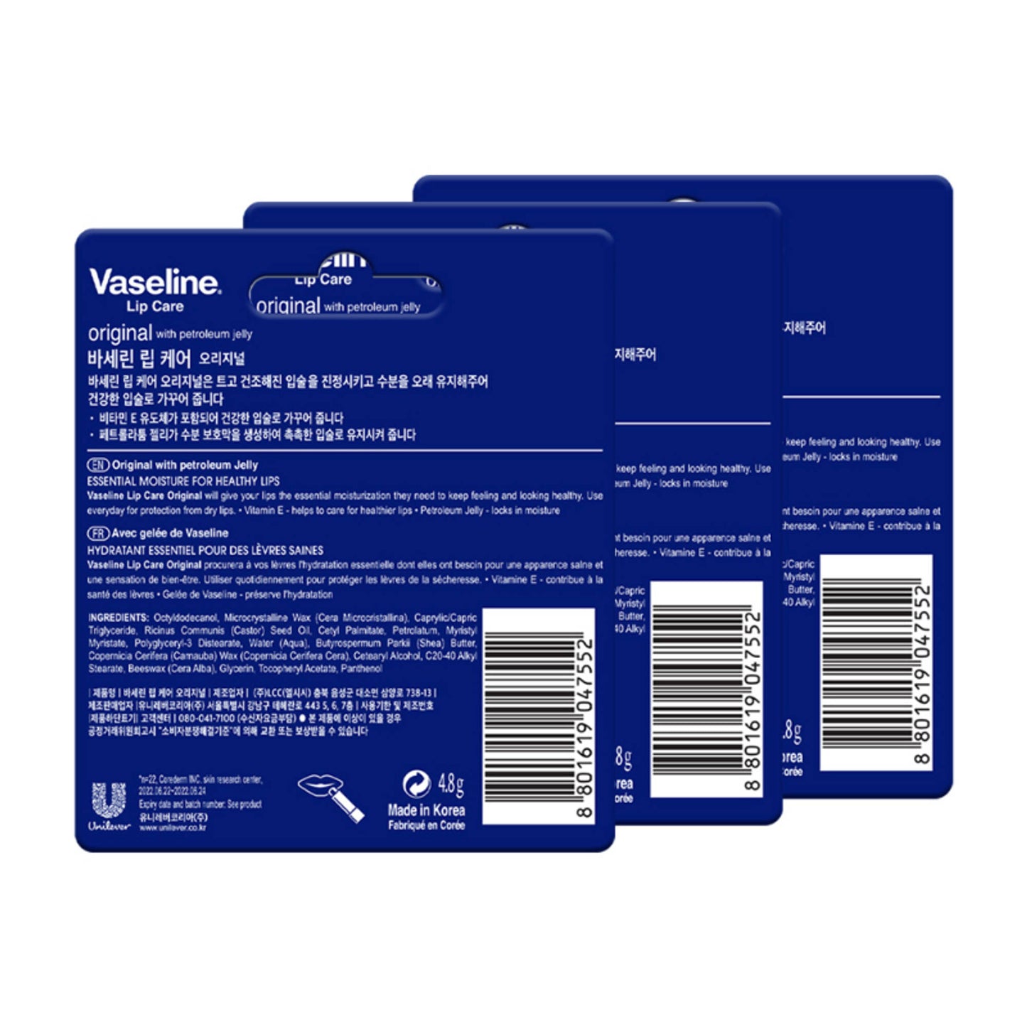 Vaseline Lip Care Cherry Blush Tinted Lip Balm Stick - Pack Of 3