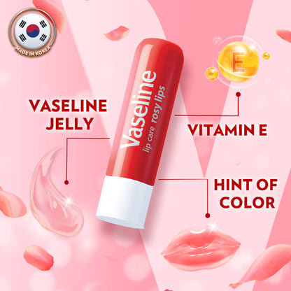 Vaseline Lip Care Rosy Lips Tinted Lip Balm Stick - Pack Of 3