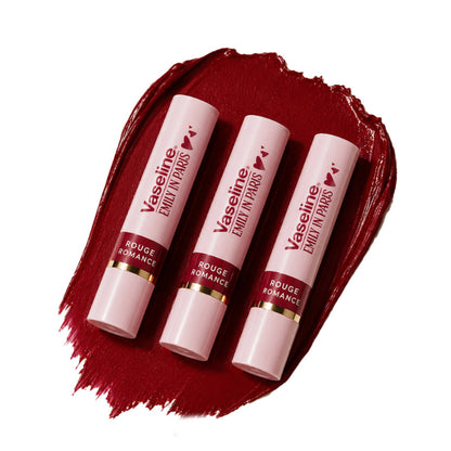 Vaseline Rouge Romance Emily In Paris Limited Edition Red Tinted Lip Balm Stick - Pack Of 3
