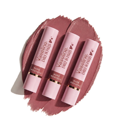 Vaseline Nude Nouveau Emily In Paris Limited Edition Nude Tinted Lip Balm Stick - Pack Of 3