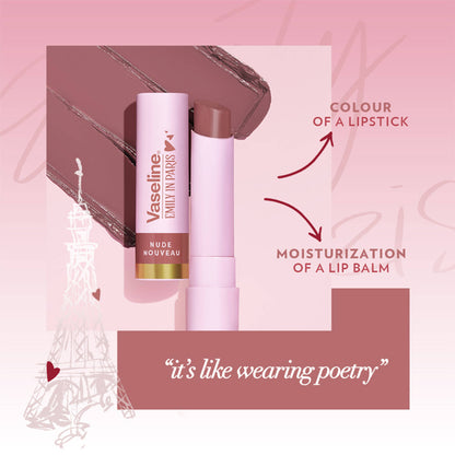 Vaseline Nude Nouveau Emily In Paris Limited Edition Nude Tinted Lip Balm Stick - Pack Of 3