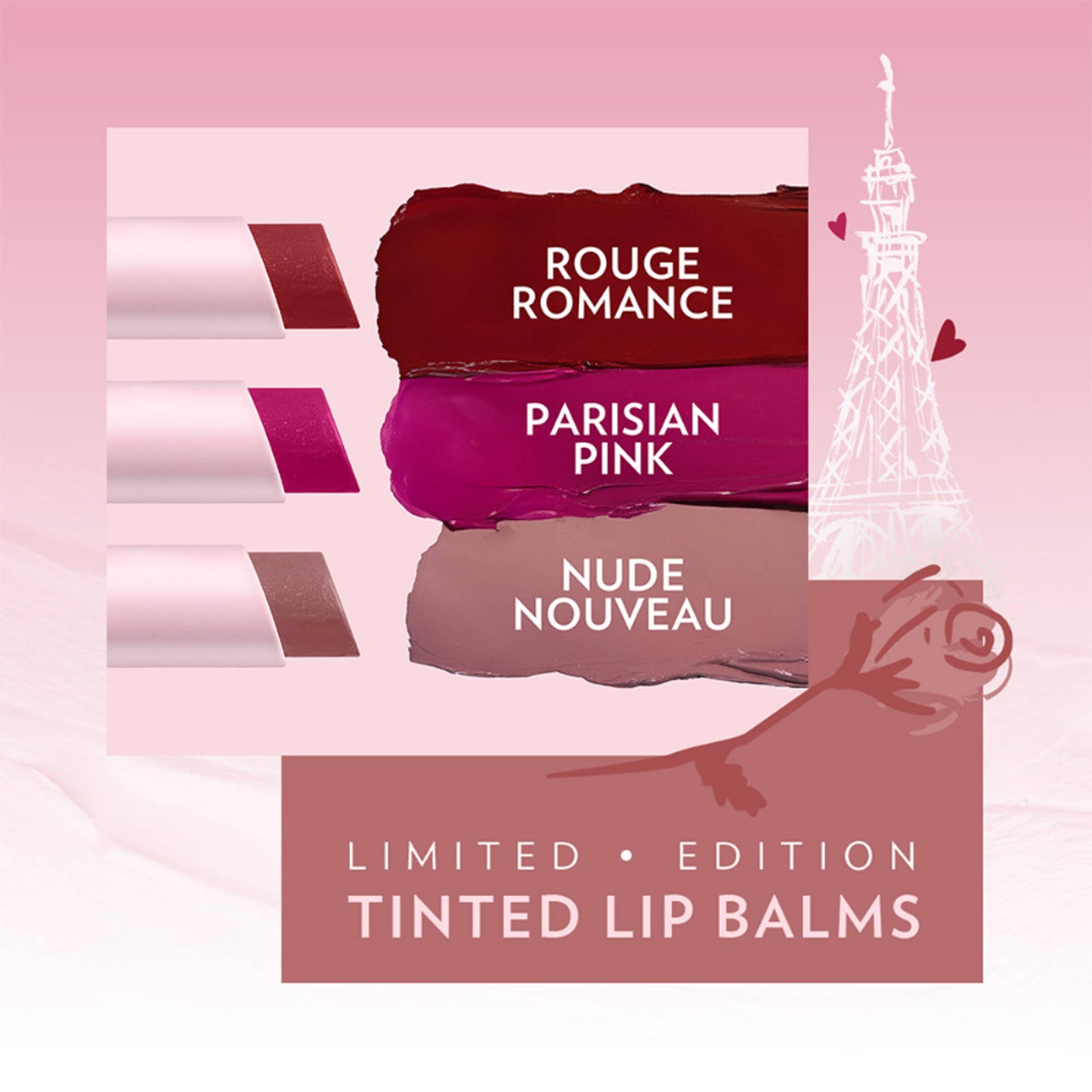 Vaseline Nude Nouveau Emily In Paris Limited Edition Nude Tinted Lip Balm Stick - Pack Of 3