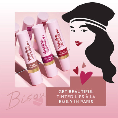 Vaseline Nude Nouveau Emily In Paris Limited Edition Nude Tinted Lip Balm Stick - Pack Of 3