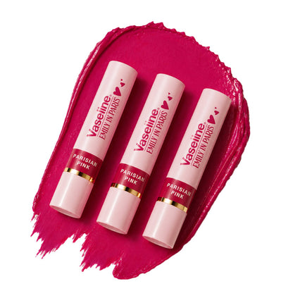 Vaseline Parisian Pink Emily In Paris Limited Edition Pink Tinted Lip Balm Stick - Pack Of 3