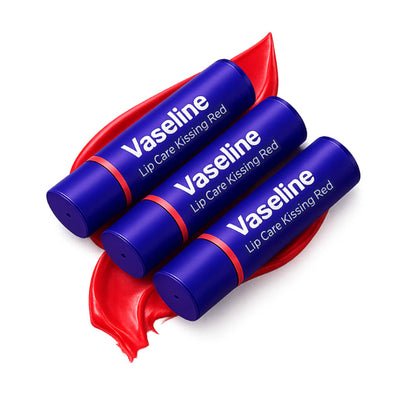 Vaseline Colour+Care Kissing Red Tinted Lip Balm Stick - Pack Of 3