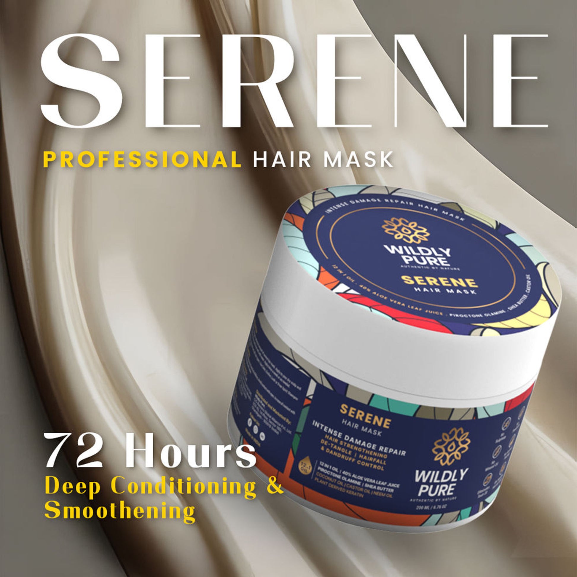 Wildly Pure Smoothening Hair Spa Mask for Dry & frizzy hair with Natural Biolipid Complex & 12 Oils