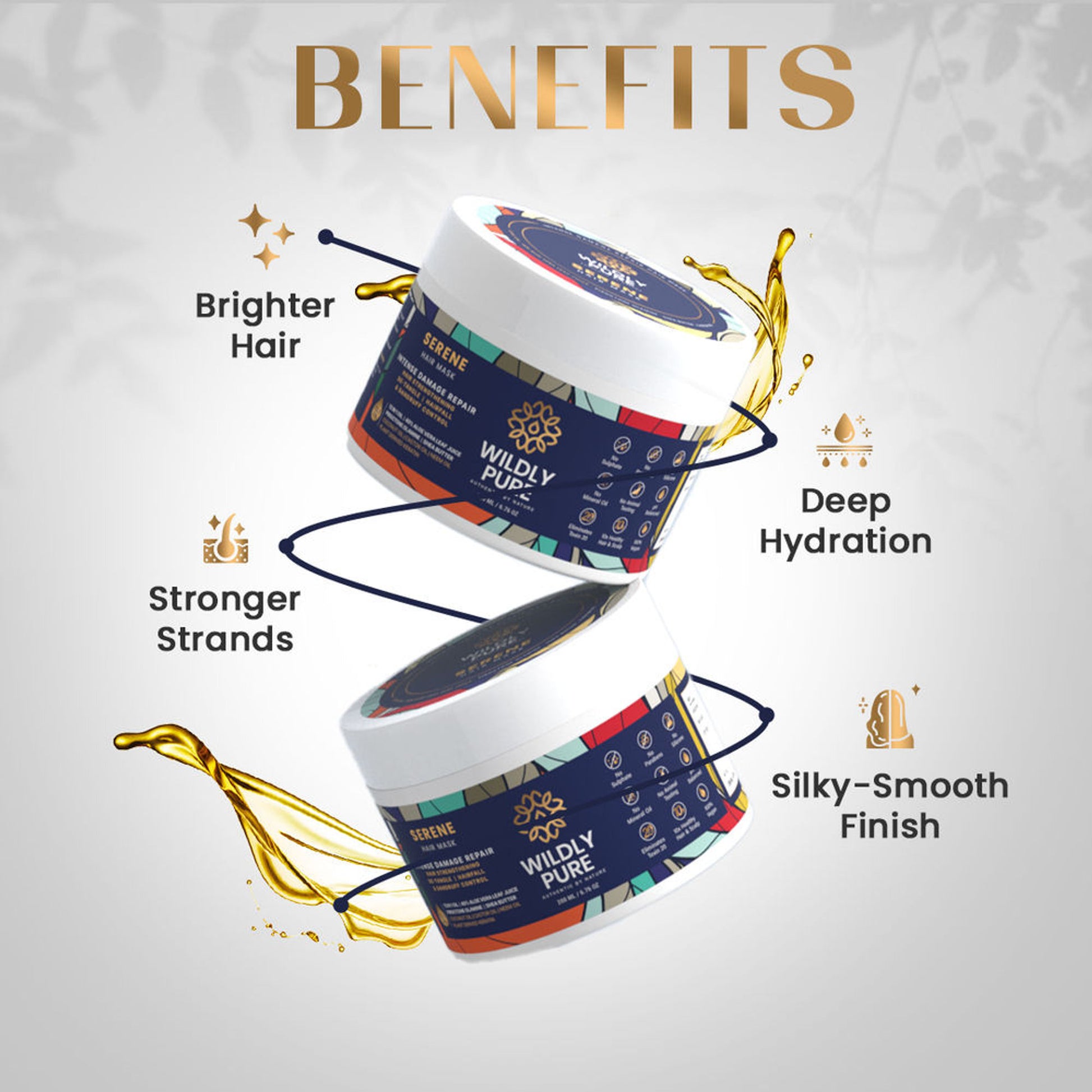 Wildly Pure Smoothening Hair Spa Mask for Dry & frizzy hair with Natural Biolipid Complex & 12 Oils