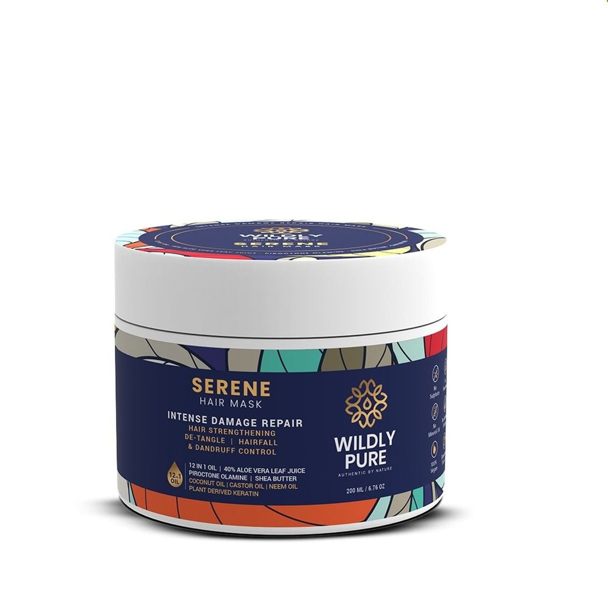 Wildly Pure Smoothening Hair Spa Mask for Dry & frizzy hair with Natural Biolipid Complex & 12 Oils