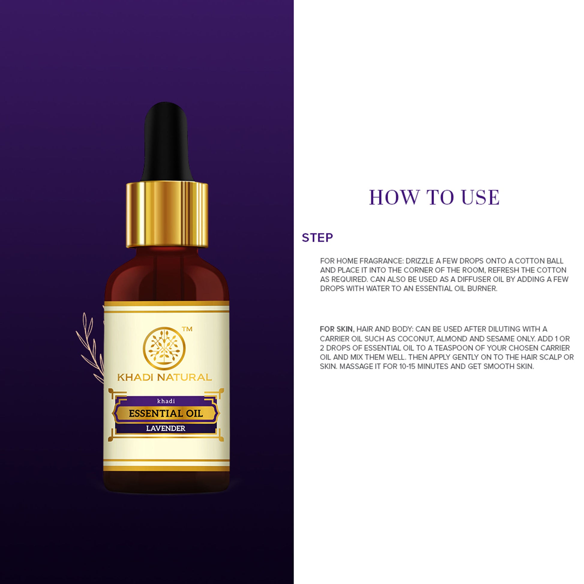 Khadi Natural Lavender Essential Oil Prevent Hair Fall