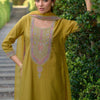 Dhiyona IE Ethnic Motifs Embroidered Straight Kurta with Trousers & Dupatta