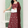 Indyancart VA Women's Floral Printed Panelled Silk Georgette Kurta with Palazzos & With Dupatta