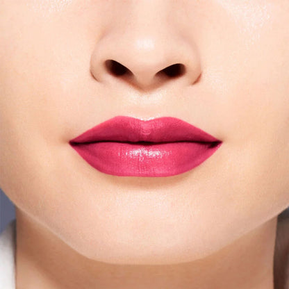 Shiseido VisionAiry Gel Lipstick in shade 214 Pink Flash, showcasing smooth gel formula and vibrant pink color on the lipstick tube