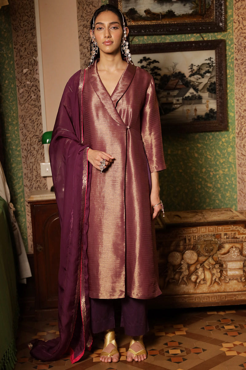Women's Imperial Purple Woven Salwar Suit