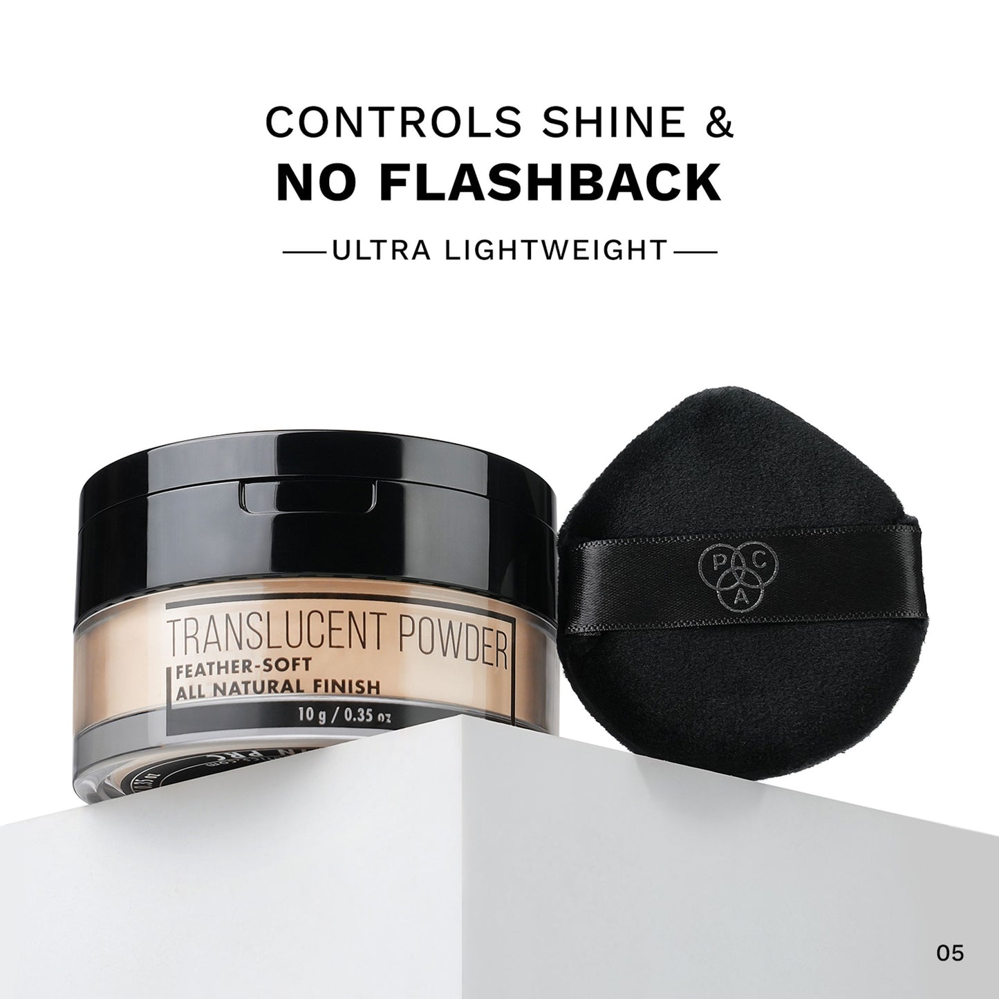 PAC Translucent Powder - Controls Shine, Prevents Flashbacks, Lightweight Setting Powder - 05