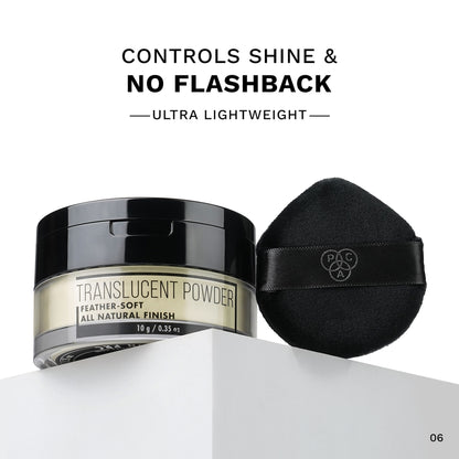 PAC Translucent Powder - Controls Shine, Prevents Flashbacks, Lightweight Setting Powder - 06