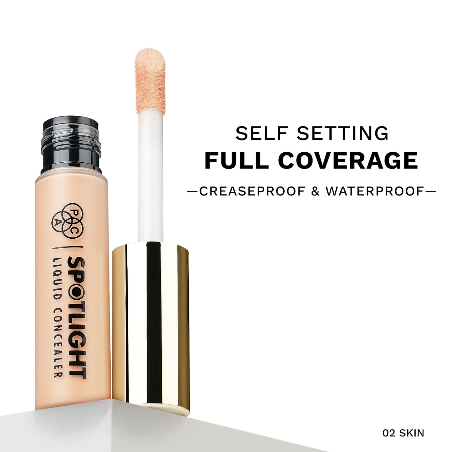 PAC Spotlight Liquid Concealer - Full Coverage Self Setting Creaseproof Formula - 02 Skin