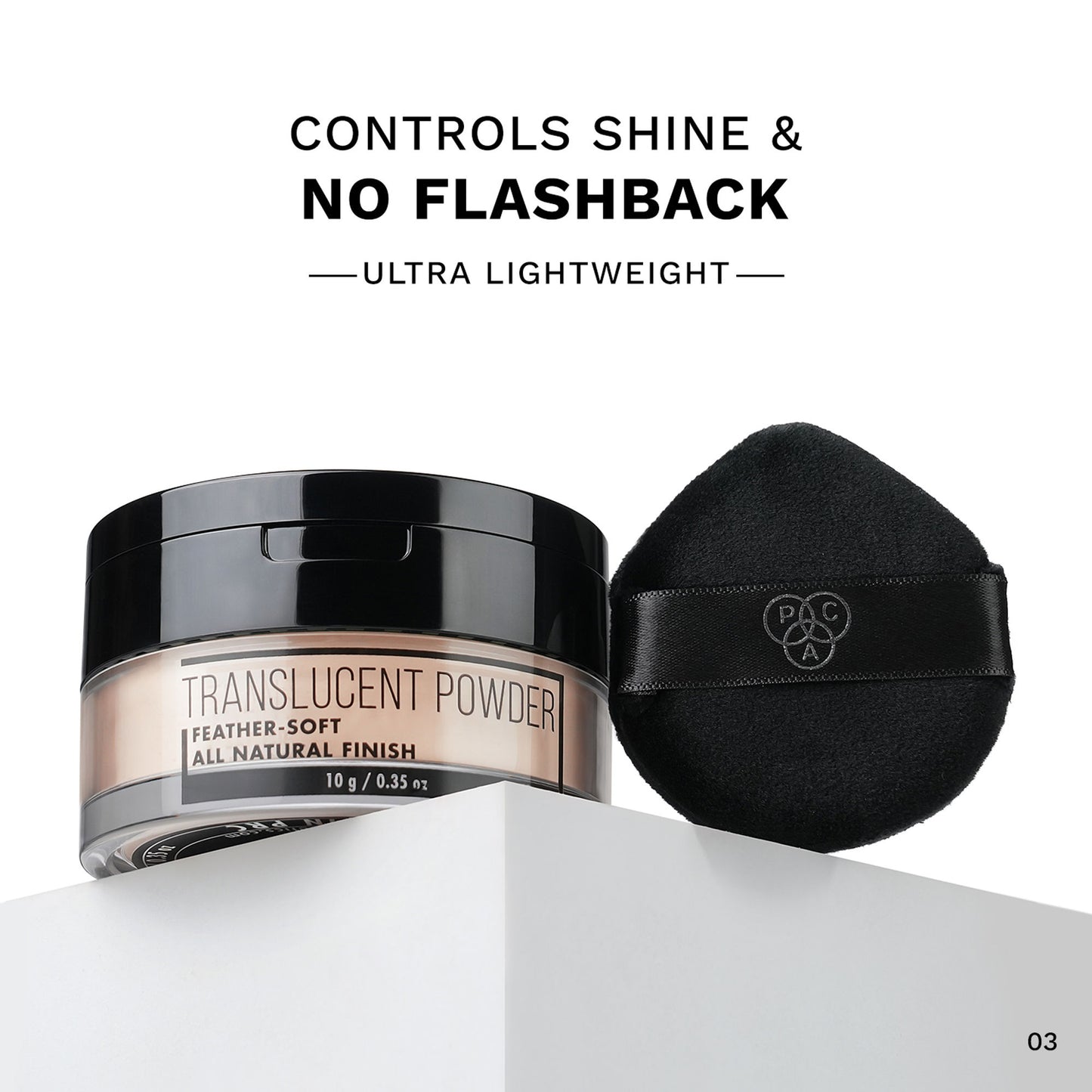 PAC Translucent Powder - Controls Shine, Prevents Flashbacks, Lightweight Setting Powder - 03