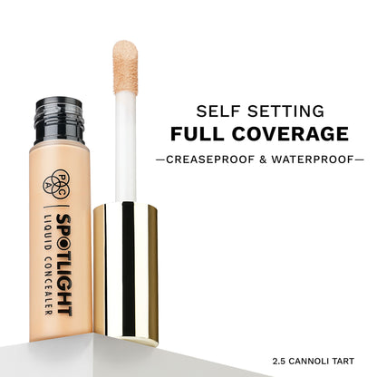 PAC Spotlight Liquid Concealer - Full Coverage Self Setting Creaseproof Formula - 2.5 Cannoli Tart