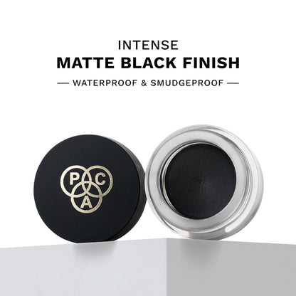 PAC Spotlight Gel EyeLiner - Intense Pigment, Matte Nude Finish, 24H Waterproof & Smudgeproof - Black