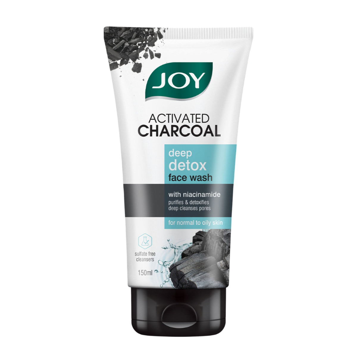Joy Activated Charcoal Face Wash For Oily Skin To Controls Oil & Removes Dirt & Blackheads