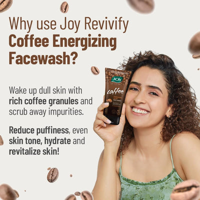 Joy Coffee Face Wash For Deep Exfoliation, Dirt & Tan Removal For a Fresh, Energized Glowing Skin