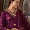 Dhiyona IE Floral Embroidered Thread Work Kurta With Trousers And Dupatta