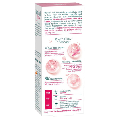 Himalaya Natural Glow Rose Face Serum with 5% Rose Extract & Hyaluronic Acid
