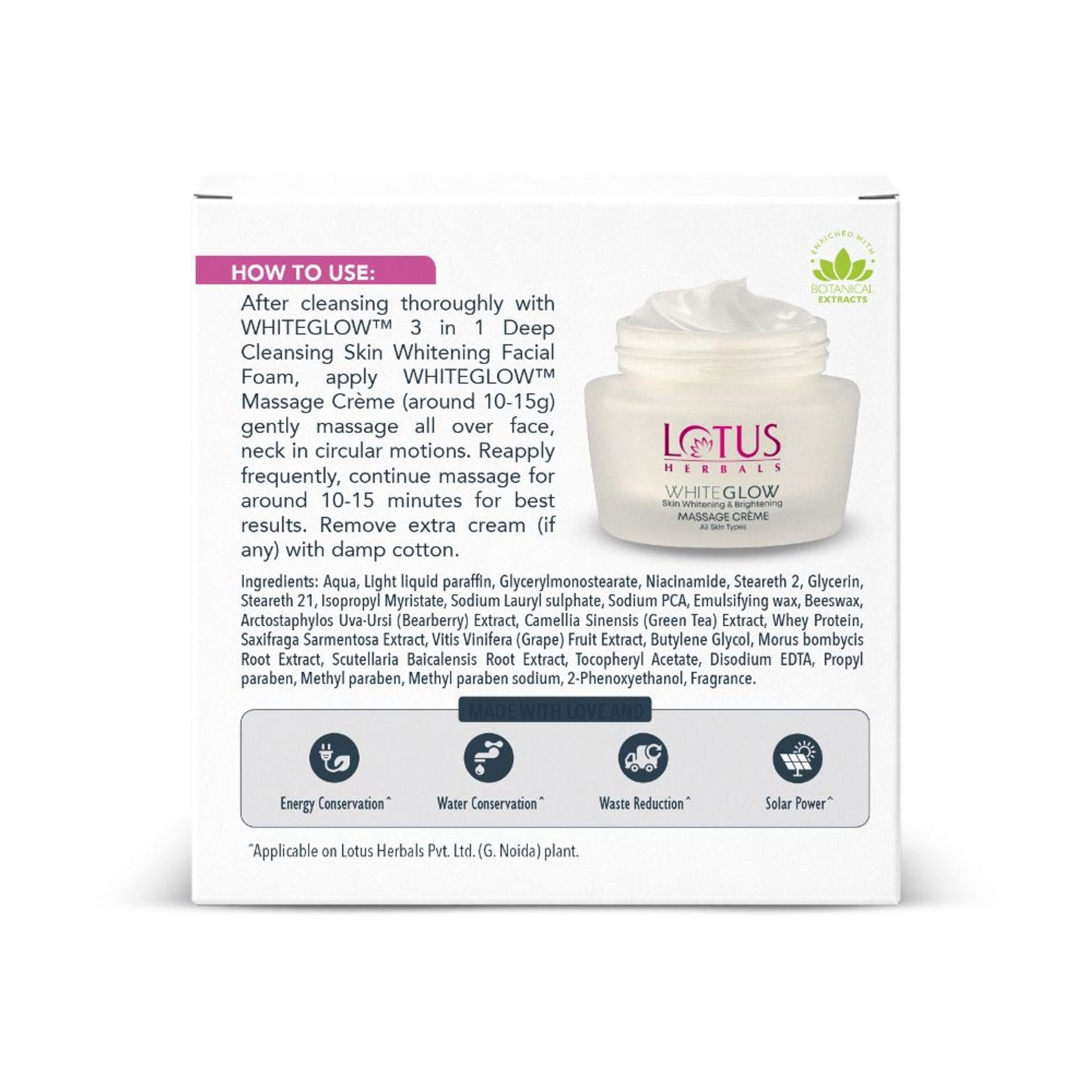Lotus Herbals WhiteGlow Skin Whitening & Brightening Massage Cream