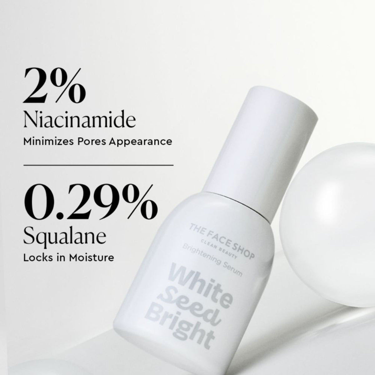 The Face Shop White Seed Serum With Niacinamide & Hyaluronic Acid, Fights Dullness & Blemishes