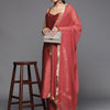 Dhiyona VA Women's Sweetheart Neck Kurta With Trousers & Dupatta