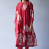 Women's Cranberry Red Bemberg Silk Printed Co-ord Set