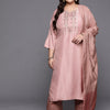 Dhiyona VA Women's Floral Yoke Design Plus Size Kurta with Trousers & With Dupatta