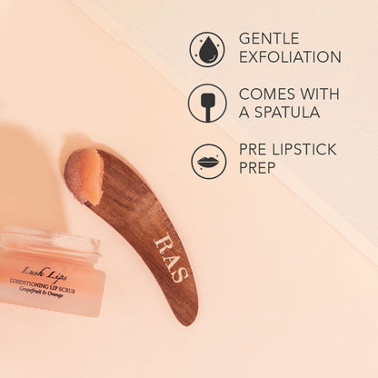 RAS Luxury Oils Lush Lips Conditioning Lip Scrub With Grapefruit & Orange
