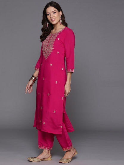 Dhiyona IE Women Ethnic Motifs Yoke Design Regular Sequinned Kurta with Trousers & Dupatta