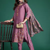 Indyancart IE Floral Embroidered Thread Work Kurta with Trousers & With Dupatta