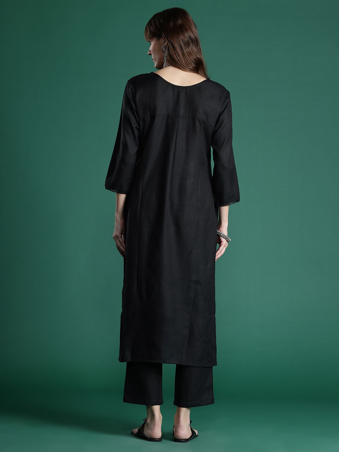 Indyancart IE Pleated Kurta with Trousers
