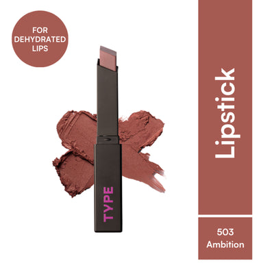 Type Beauty Cream Matte Lipstick For Dehyrated Lips - Squalane And Tripeptides 8 Hr Stay - 503 Ambition