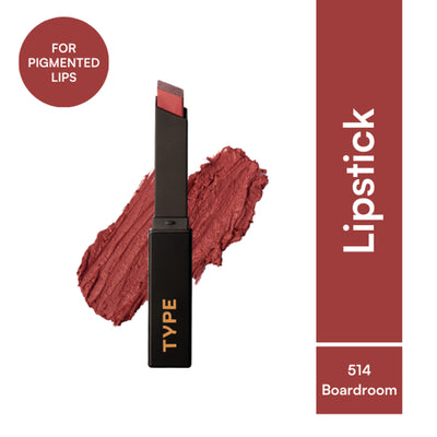 Type Beauty Cream Matte Lipstick For Pigmented Lips - Vit C And Niacinamide - 8 Hr Stay - 514 Boardroom