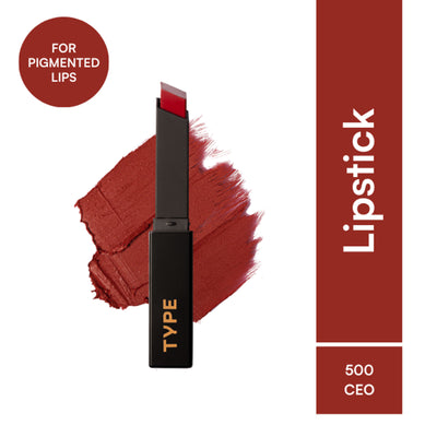 Type Beauty Cream Matte Lipstick For Pigmented Lips - Vit C And Niacinamide - 8 Hr Stay - 500 Ceo