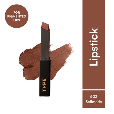 Type Beauty Cream Matte Lipstick For Pigmented Lips - Vit C And Niacinamide - 8 Hr Stay - 502 Self Made