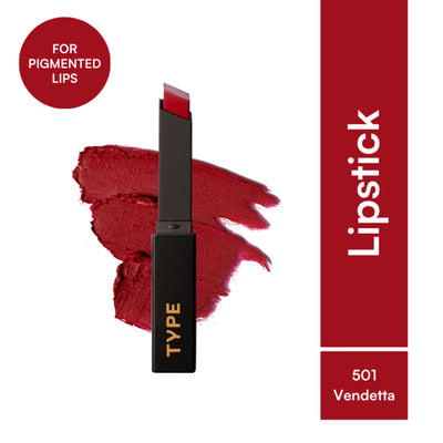 Type Beauty Cream Matte Lipstick For Pigmented Lips - Vit C And Niacinamide - 8 Hr Stay - 501 Vendetta