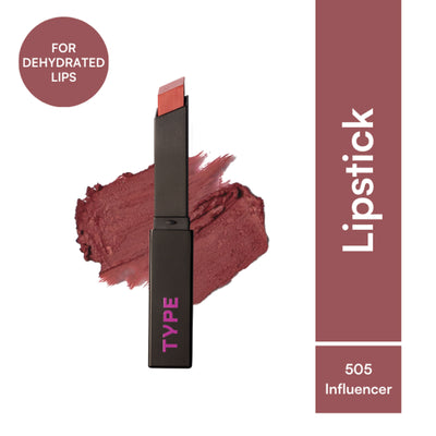 Type Beauty Cream Matte Lipstick For Dehyrated Lips - Squalane And Tripeptides 8 Hr Stay - 505 Influencer