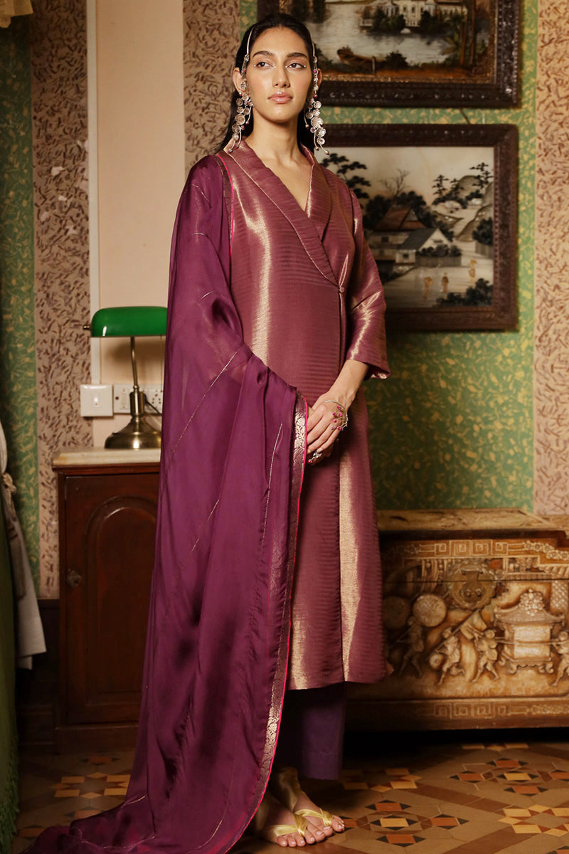Women's Imperial Purple Woven Salwar Suit