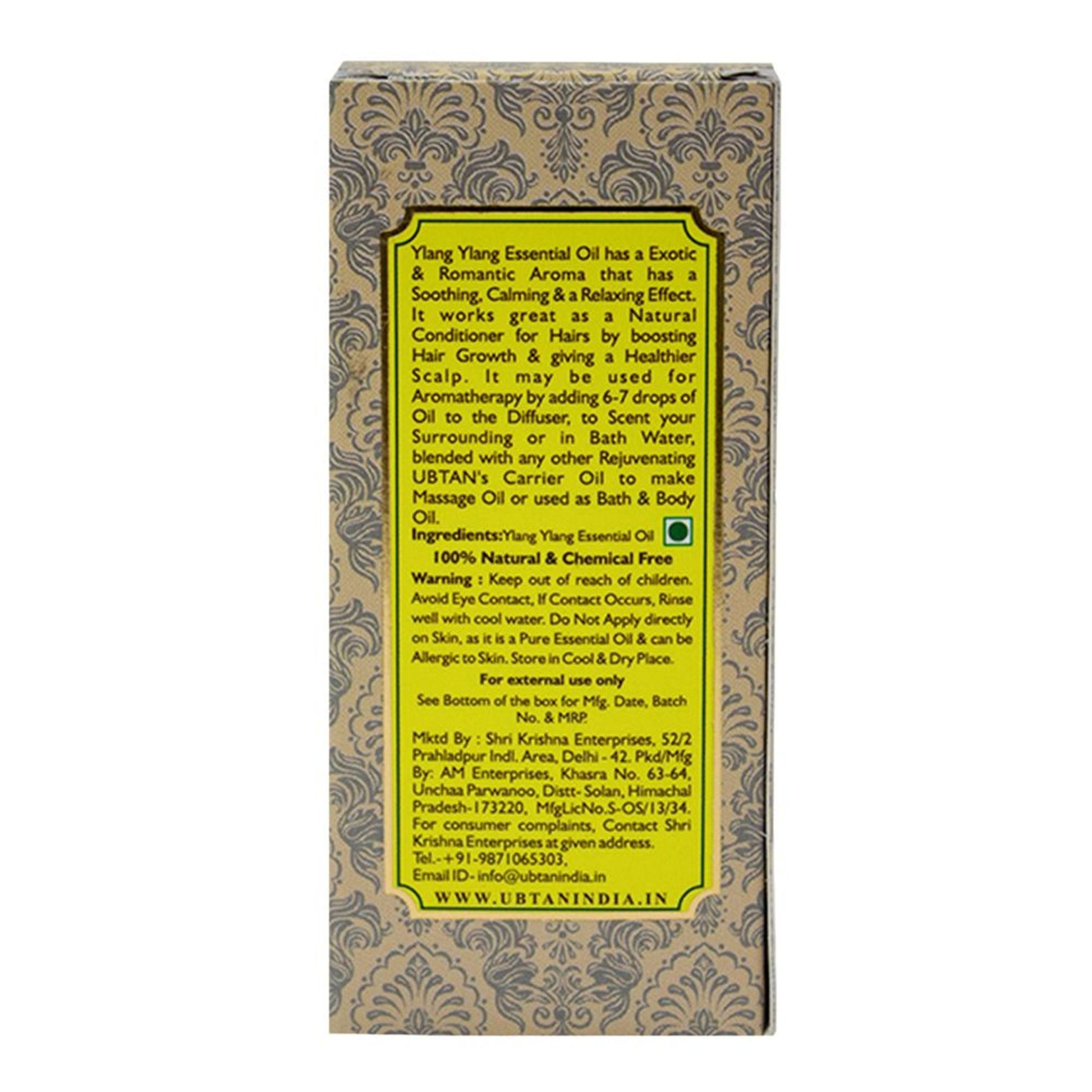 Rejuvenating UBTAN Ylang Ylang Pure Essential Bath & Body Oil