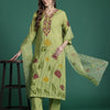 Dhiyona IE Floral Embroidered Thread Work Kurta with Trousers & With Dupatta