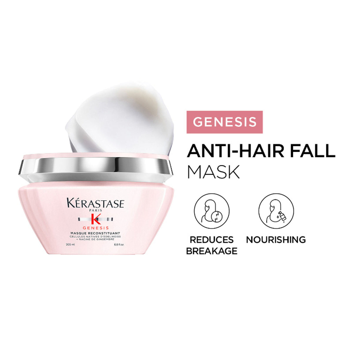 Kerastase Genesis Hair Mask For Medium To Thick Hair, Adds Strength & Reduces Hair Breakage